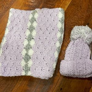 Adorable Handmade Blanket & Hat Set